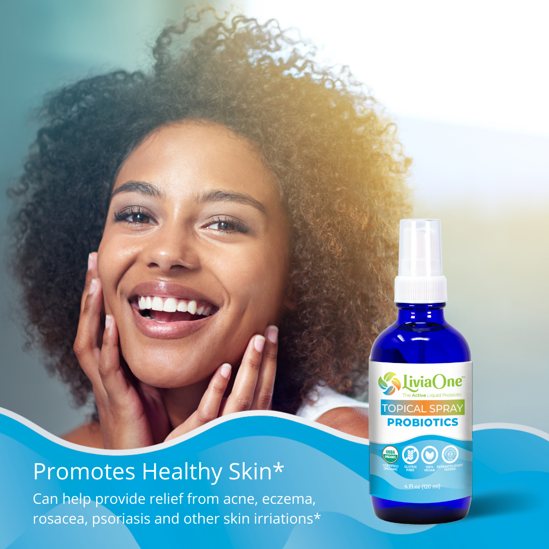 LiviaOne™ Topical Spray Probiotics - USDA Certified Organic - Promote Skin Health - 2 oz